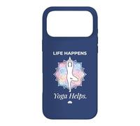 Custodia per iPhone 17 Pro Max Life Happens Yoga Meditazione aiuta Wellness Lotus Pose 4
