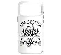 Custodia per iPhone 17 Pro Max Life is Better with Cats & Books Coffee Black Cat Book Lover
