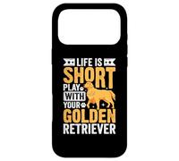 Custodia per iPhone 17 Pro Max Life Is Short Play With Your Golden Retriever