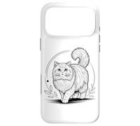 Custodia per iPhone 17 Pro Max Line Art Persian Cat Minimalist