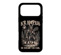 Custodia per iPhone 17 Pro Max Linoleografia Krampus Non fa Coal Dark Folklore Men