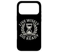 Custodia per iPhone 17 Pro Max Live Wisely Die Ready - Filosofia della clessidra stoica