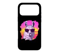Custodia per iPhone 17 Pro Max Llama che indossa occhiali da sole tramonto lama retrò vintage