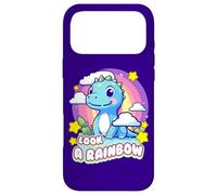 Custodia per iPhone 17 Pro Max Look a Rainbow Cute Dinosaur with a Rainbow and Stars