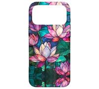 Custodia per iPhone 17 Pro Max Lotus Flowers Boho Stained Glass Floral Art Stain Glass