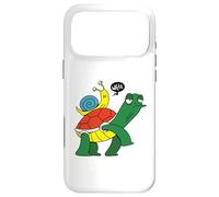 Custodia per iPhone 17 Pro Max Lumaca cavalca sul retro di lumache stile fumetto tartaruga lumache