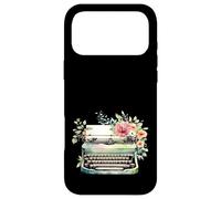 Custodia per iPhone 17 Pro Max Macchina da scrivere floreale, per un libro Autore Giornalista Scrittore