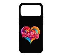 Custodia per iPhone 17 Pro Max Maglietta con scritta "I Heart Love Ricky First Name", colorata