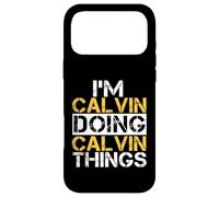 Custodia per iPhone 17 Pro Max Maglietta con scritta in inglese "I'm CALVIN Doing CALVIN Things"