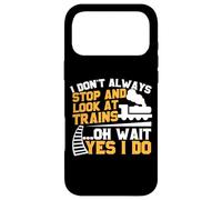 Custodia per iPhone 17 Pro Max Maglietta con scritta "Train for Boys Stop and Look and Trains"