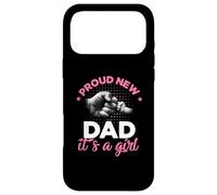 Custodia per iPhone 17 Pro Max Maglietta Proud New Dad It's A Girl Promoted To Daddy