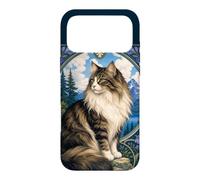 Custodia per iPhone 17 Pro Max Majestic Longhair Cat Montagna Art Nouveau
