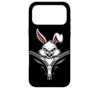 Custodia per iPhone 17 Pro Max Malvagio Bunny Zipper Bocca Creepy Cute Rabbit Per Uomo Donna