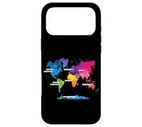 Custodia per iPhone 17 Pro Max Mappa Colorata Della Terra Paesi Continente Geografia Mappa