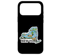 Custodia per iPhone 17 Pro Max Mappa Vintage di New York con Iconici Luoghi da Scoprire