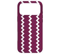 Custodia per iPhone 17 Pro Max Maroon White Zigzag Geometric Triangle Qatar Flag Pattern