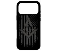 Custodia per iPhone 17 Pro Max Masonic American Flag Square and Compass - Massone