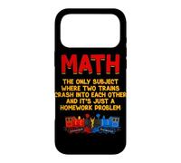 Custodia per iPhone 17 Pro Max Matematica dove i treni viaggiano l'uno verso l'altro divertente amante della matematica