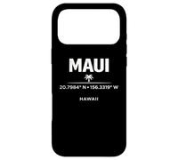 Custodia per iPhone 17 Pro Max Maui Hawaii Coordinate Tropical Island Travel Design