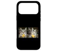 Custodia per iPhone 17 Pro Max Meme di Silly Staring Cat, divertente disegno felino