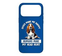 Custodia per iPhone 17 Pro Max Mens Womens Humans Hurt My Head Happy Basset Hound Lover