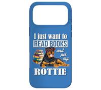 Custodia per iPhone 17 Pro Max Mens Womens Kids Funny Read Books & Pet My Rottweiler Lover
