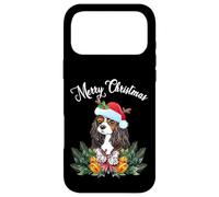Custodia per iPhone 17 Pro Max Mens Womens Kids Merry Christmas Santa Cavalier Dog Mom
