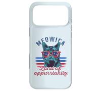 Custodia per iPhone 17 Pro Max MEOWICA Land of Oppurrtunity 4 luglio USA Cat Sunglasses Meme