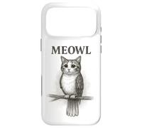Custodia per iPhone 17 Pro Max Meowl Sketch - Meow Cat Owl Brainrot Meme - Giochi per bambini adolescenti
