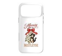 Custodia per iPhone 17 Pro Max Meowy Under The Mistletoe Cute Tuxedo Kitten Christmas