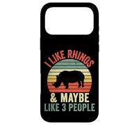 Custodia per iPhone 17 Pro Max Mi piacciono i rinoceronti e forse piace 3 Persone Vintage Rhino Retro