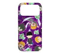 Custodia per iPhone 17 Pro Max Mob Psycho 100 Repeating Chibi Characters on Purple Anime