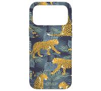 Custodia per iPhone 17 Pro Max Modello di giungla di palma verde leopardata stampa ghepardo elegante