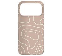 Custodia per iPhone 17 Pro Max Modern Line Art Abstract Circles Pattern Beige Light Brown