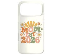 Custodia per iPhone 17 Pro Max Mom Est 2026 Groovy Retro Daisy Flower New Mom Mother's Day