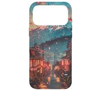 Custodia per iPhone 17 Pro Max Monte Fuji Townscape: moda giapponese ispirata agli anime vintage