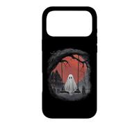 Custodia per iPhone 17 Pro Max Motivo della casa fantasma della luna piena di Halloween