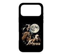 Custodia per iPhone 17 Pro Max Mucca che ulula alla luna Vintage anni '90 Retro Farm Country