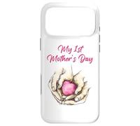 Custodia per iPhone 17 Pro Max My 1st Mother's Day: Mommy & Child Holding Heart - White