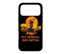 Custodia per iPhone 17 Pro Max My Bengal Rides Shotgun Cat and Witch Halloween Costume