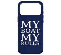 Custodia per iPhone 17 Pro Max My Boat My Rules! (Bianco) Capitano Barca e Vela