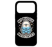 Custodia per iPhone 17 Pro Max "My Budgie Meditates", tema pappagallo e uccellino, arte carina
