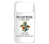 Custodia per iPhone 17 Pro Max My Four Moods I Need Coffee I Need a Nap Dragon Coffee Lover