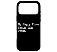 Custodia per iPhone 17 Pro Max My Happy Place Smells Like Paint Citazioni d'arte divertenti