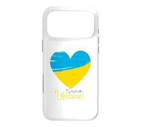 Custodia per iPhone 17 Pro Max My Heart with Ukraine - Bandiera dell'Ucraina a forma di cuore