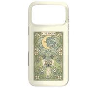 Custodia per iPhone 17 Pro Max Mystical Pug Howling at The Moon Tarocchi Card Art Dog Amante