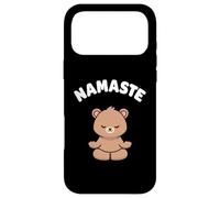 Custodia per iPhone 17 Pro Max Namaste, simpatico orso Kawaii per yoga, senza stress