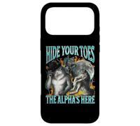 Custodia per iPhone 17 Pro Max Nascondi le dita dei piedi L"alfa è qui divertente meme lupo mannaro Bootleg