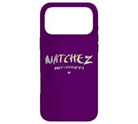 Custodia per iPhone 17 Pro Max Natchez Mississippi - Logo Natchez MS Acquerello