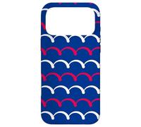 Custodia per iPhone 17 Pro Max Navy Blue Crimson White Red Arched Semicircle Pattern